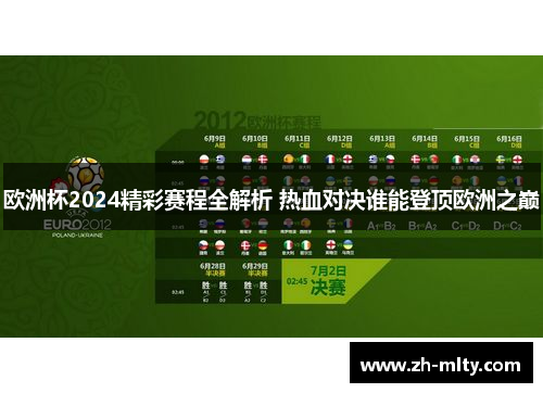 欧洲杯2024精彩赛程全解析 热血对决谁能登顶欧洲之巅